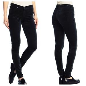 AG Adriano Goldschmied The Jegging Velvet Pants 27 Dark Gray Charcoal